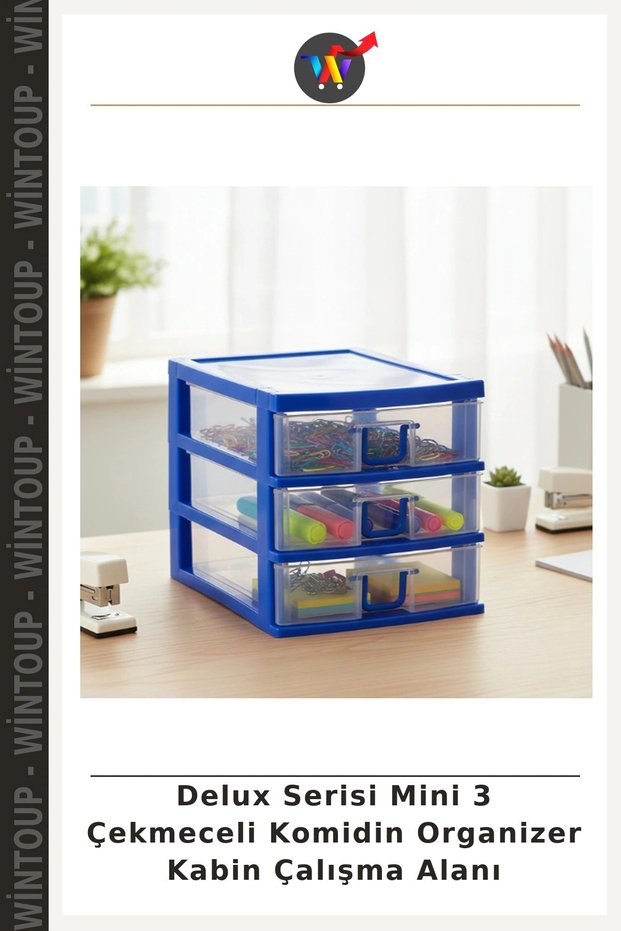 Deluxe Series Mini 3-Drawer Nightstand Organizer for Desk Accessories and Workspace