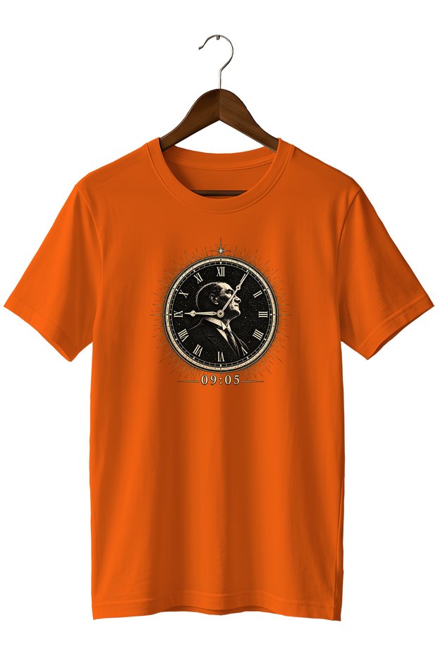 November 10, Atatürk, 9:05 a.m. Printed Unisex T-Shirt – Republic and Atatürk Commemoration Theme