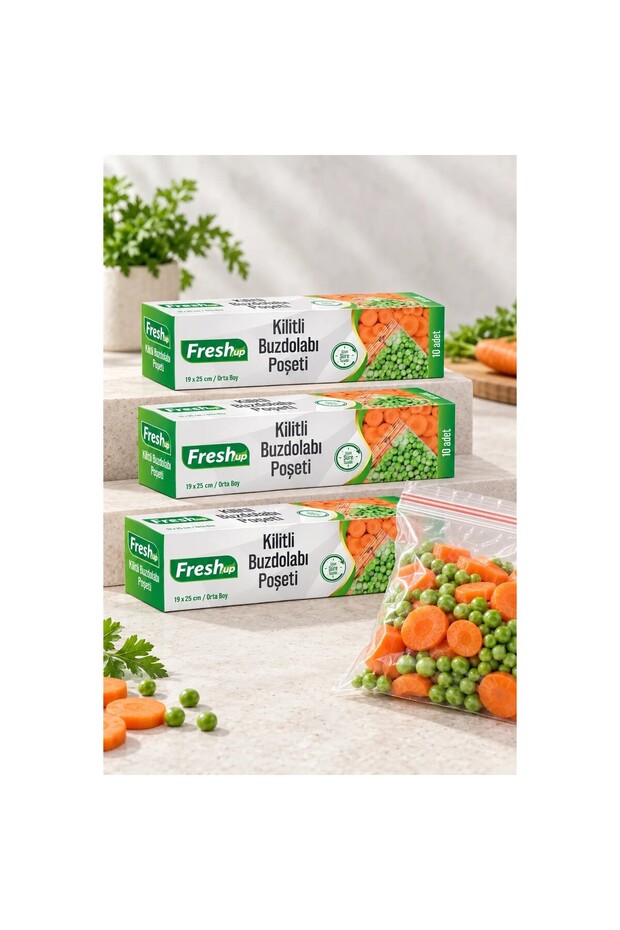30 Medium-Sized Zipper-Seal Freezer Bags – 19 x 25 cm, 3 Boxes of Food Storage Bags