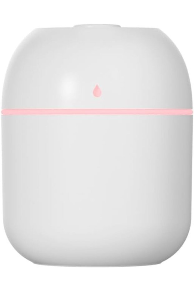 White Humidifier Diffuser, USB Powered Mist Maker, Quiet Aroma Diffuser with Color Changing Night Li