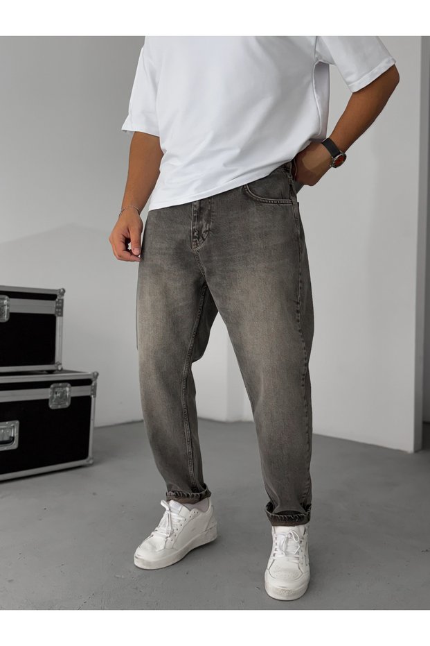 Gray Distressed Boyfriend C-6546