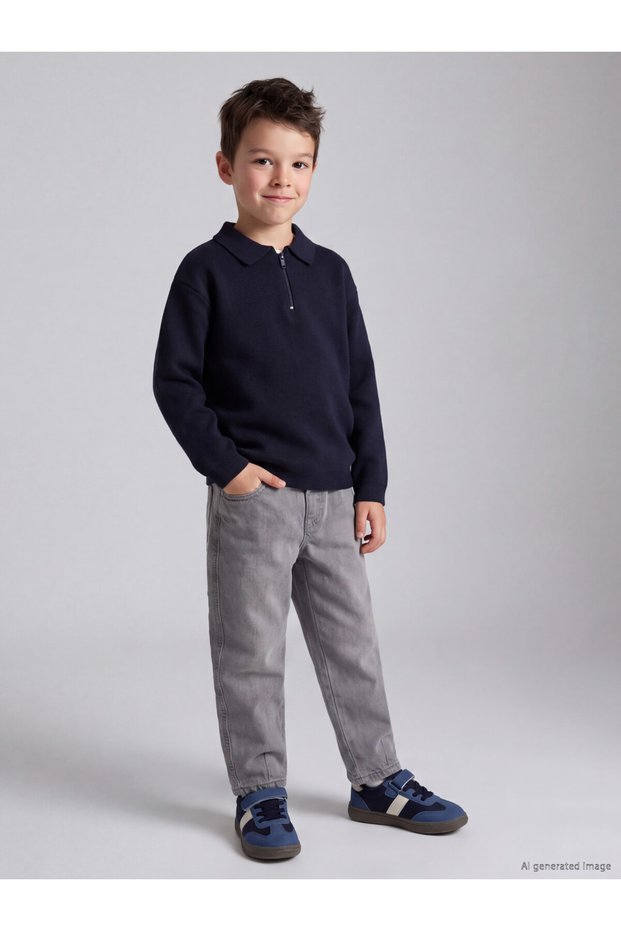 Quality Parts Baggy Fit Fleece-Lined Boys' Jean Trousers from Çelebi Store