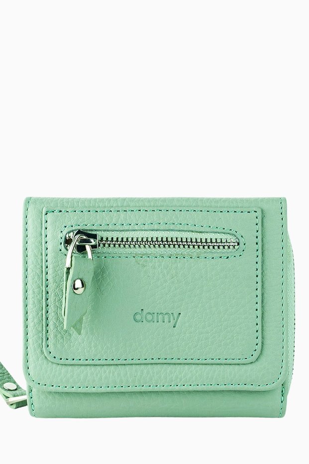 Genuine Leather Women's Wallet Portfolio – Credit Card Holder, Paper Money Compartment 932Mg - Green