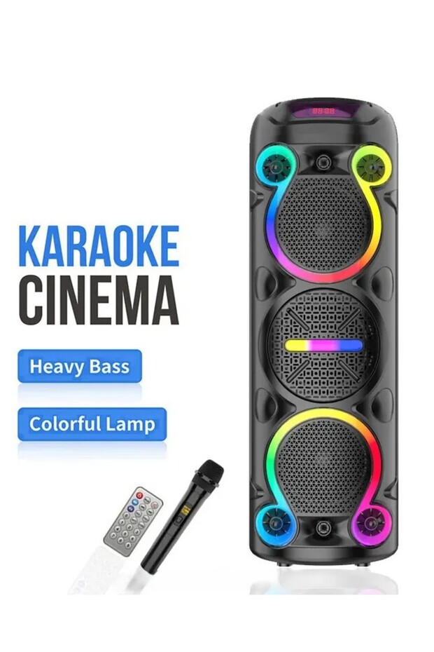 Wireless Bluetooth Speaker with Fm Radio, Tf Memory, Usb, Mic Input, 80W Charger