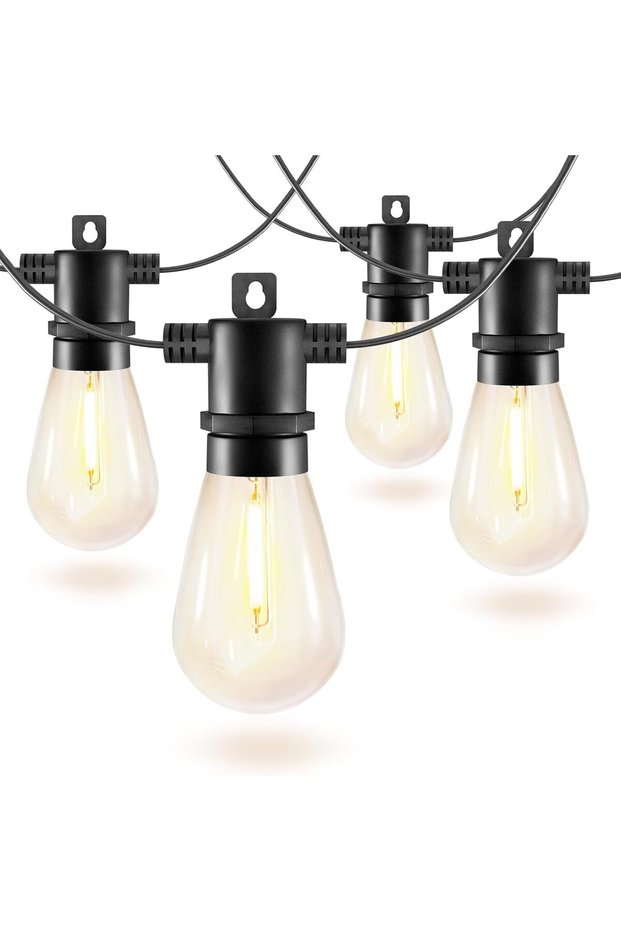 Outdoor String Lights 15M/49.2FT with 15Pcs E12 Sockets