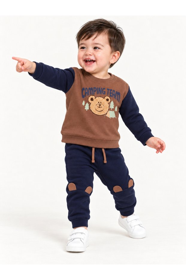 Baby Boy Broidery Sweatshirt and Joggers Set
