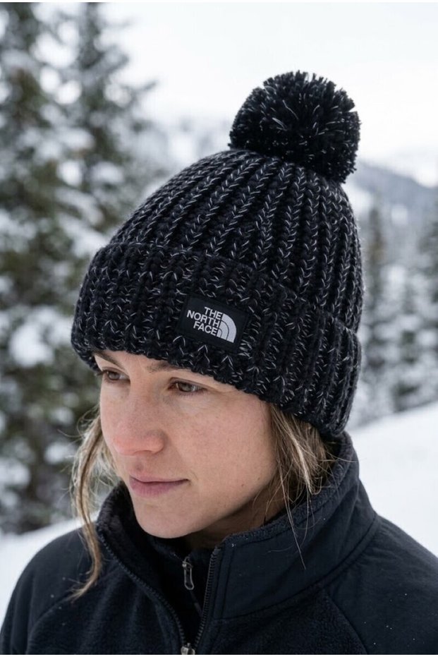 Tnf cozy chunky cabin beanie, women's and men's winter knitted hat, warm outdoor acrylic beanie.