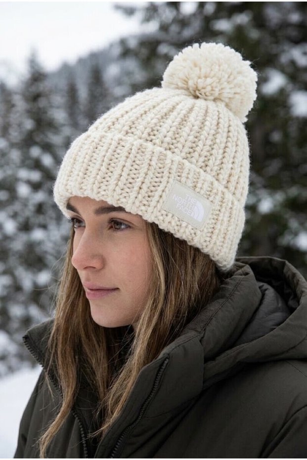 Tnf cozy chunky cabin beanie, women's and men's winter knitted hat, warm outdoor acrylic beanie.