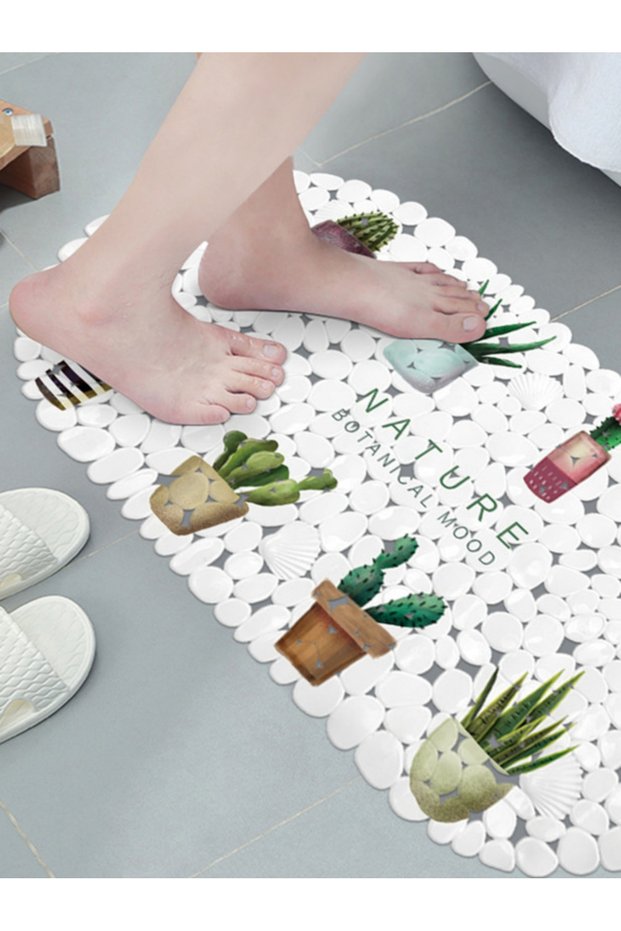 Botanical PVC Non-Slip Bath Mat