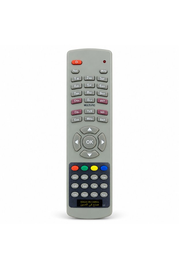 Grey Satellite Receiver Remote Control with Numeric Keypad