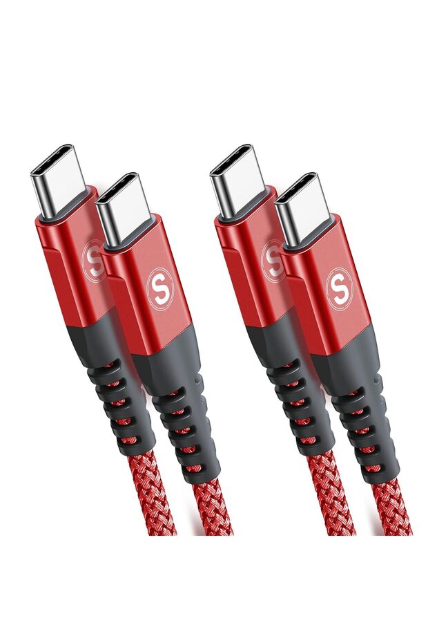كابل USB-C [عبوة من قطعتين، 1 متر]، كابل شحن سريع بقوة 60 واط مضفر من النايلون من USB-C إلى Type-C لهواتف iPhone 15 و16