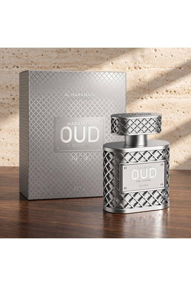 Oud Silver Pure Musk Perfume Oil 30ml Unisex Attar/Geranium & Saffron | Lavender & Jasmine | Musk & Agarwood Base | Spicy Floral Woody Scent