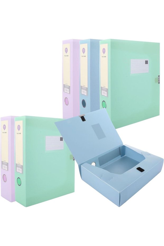 3 Pack A4 Plastic Box Files, 55mm Spine - 3 Pieces Plastic Box Files | Waterproof Document Storage