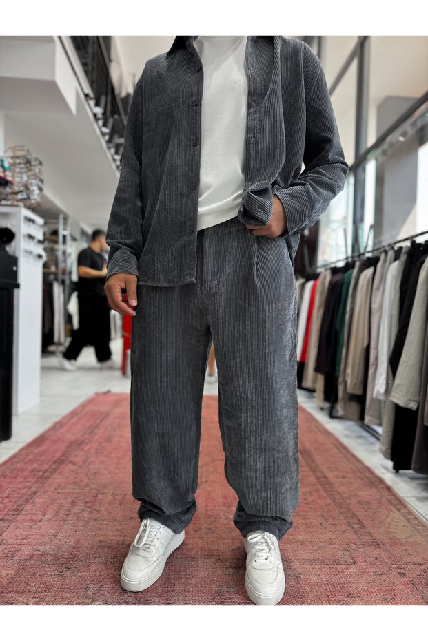 Charcoal Grey Baggy Pants TW-7004