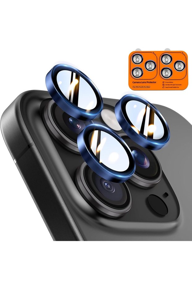 واقي عدسة الكاميرا لهاتف iPhone 16 Pro Max / iPhone 16 Pro، واقي زجاج مقوى عالي الدقة.