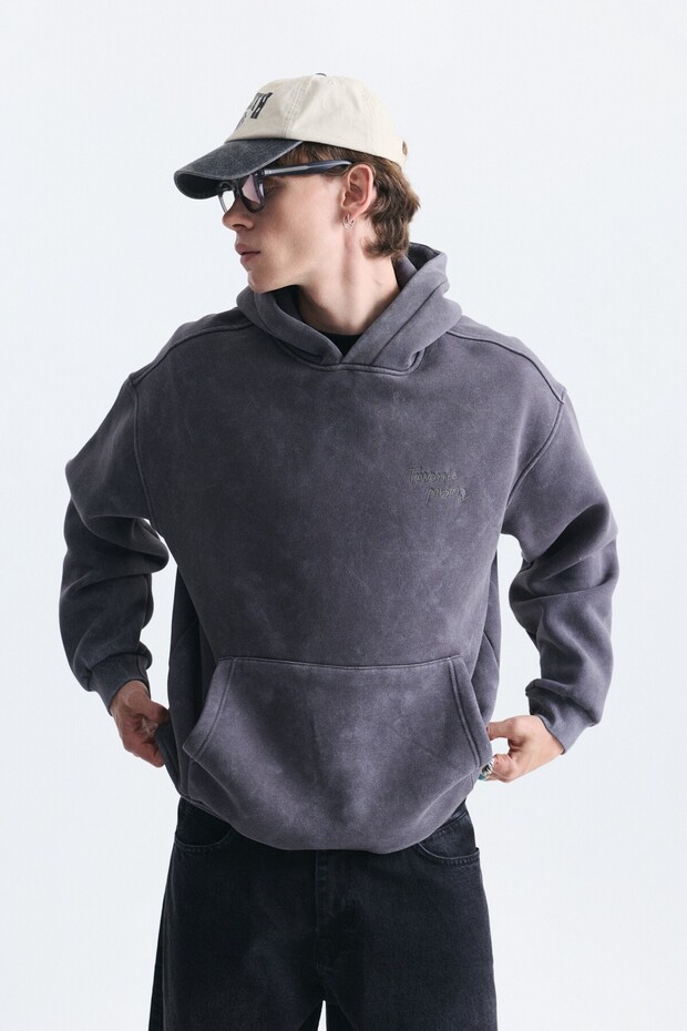 Oversize back printed sweatshirt