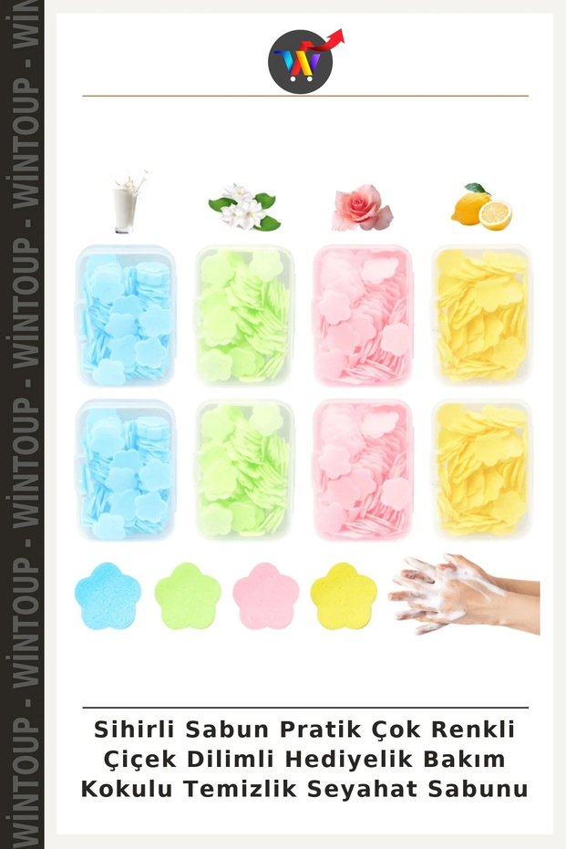 Magic Soap: Practical, Multicolored, Flower-Shaped, Gift-Worthy, Nourishing, Scented, Cleaning, Travel Soap