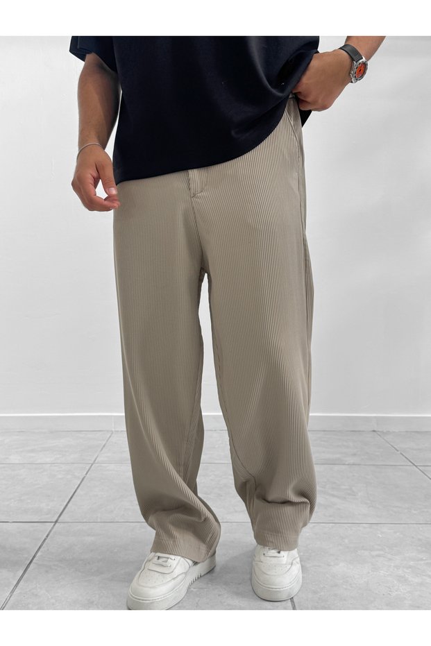 Corded Fabric Baggy Pants WE-5122