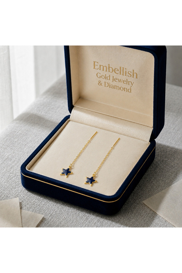18k Black Star Tictac Earrings