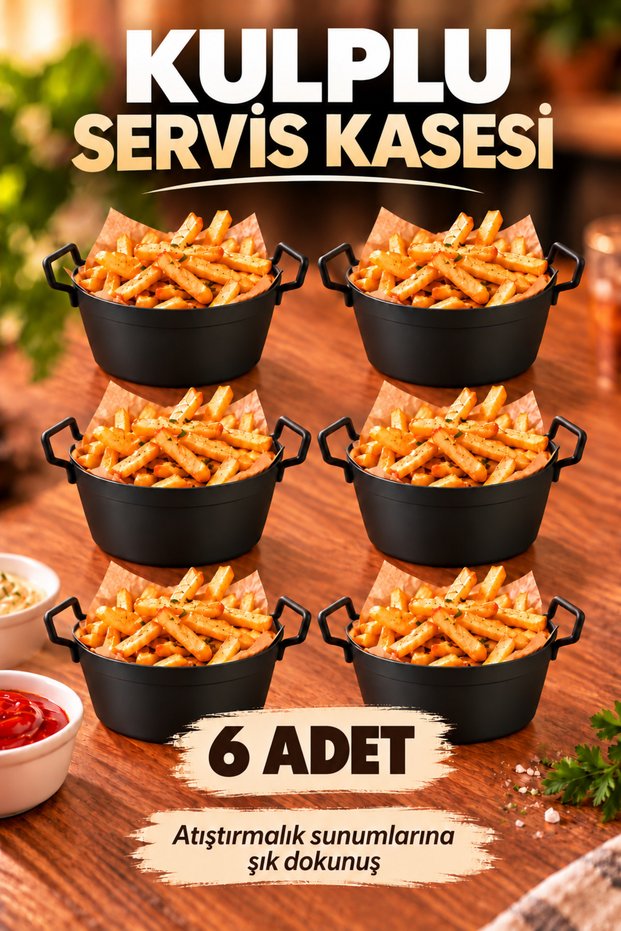 Mini Round Potatoes & Chips Serving Set, 6-Piece Set