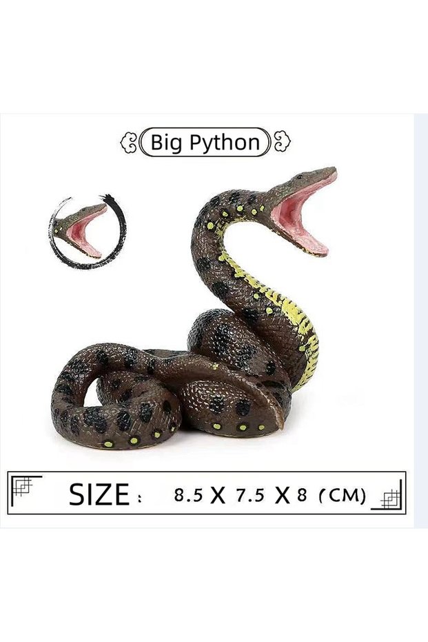 python PVC Solid Wildlife Series Figurines - Gorilla Tiger Lion Panda Elephant Hippo Brown Bear Rhin