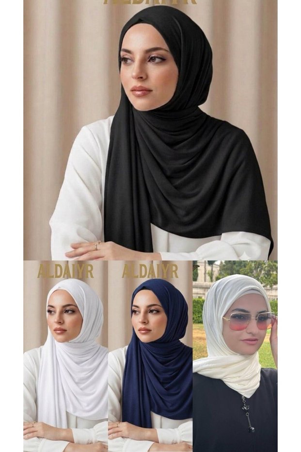 4 Pcs Combed Cotton Shawl Plain