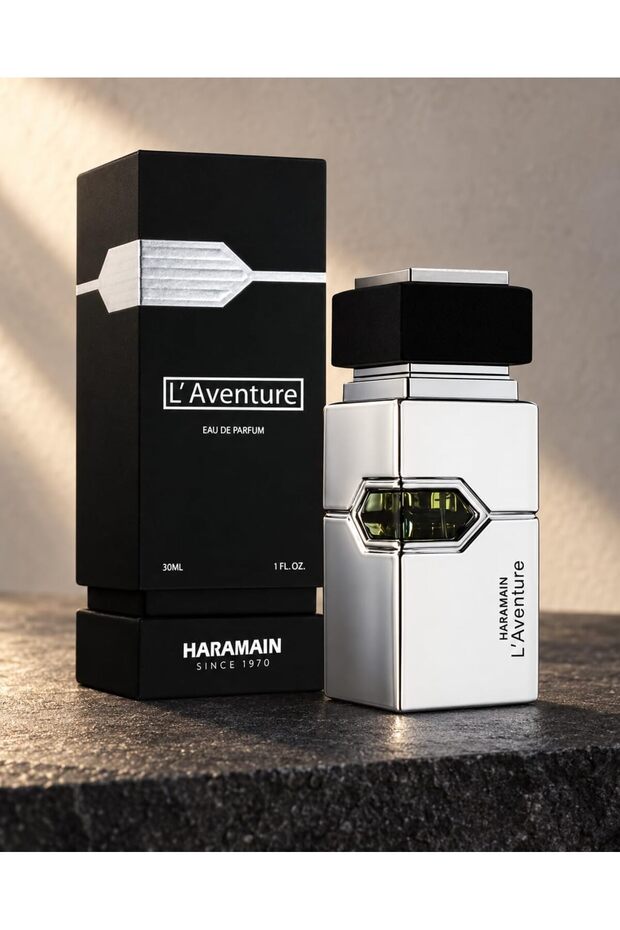 L'Aventure Eau de Parfum Spray 30ml, Long Lasting Arabic Fragrances for Men, Citrus Woody Scent with Elemi, Amber & Musk