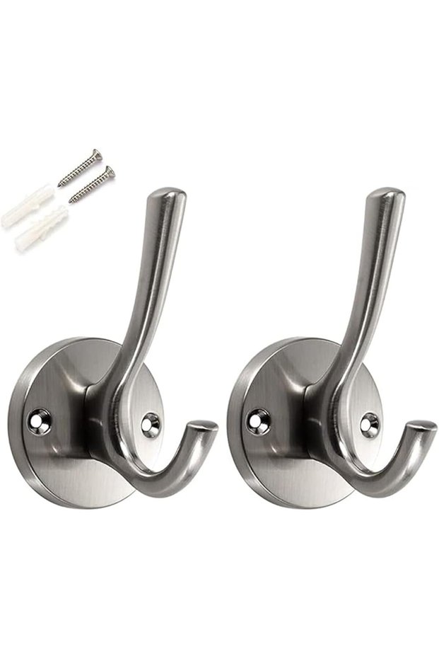 2Pcs Towel Hooks, Stainless Steel Self Adhesive Robe & Coat Hook