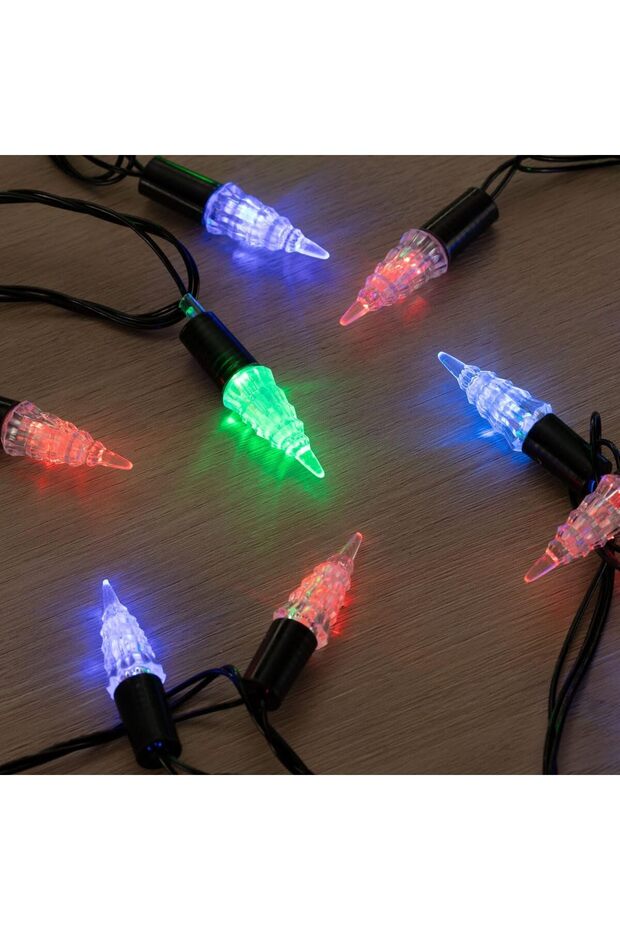 سلسلة أضواء LED - 7 أمتار / 23 قدم - الطراز 11 - أضواء زينة متعددة الألوان على شكل شجرة مع قابس BS/UK
