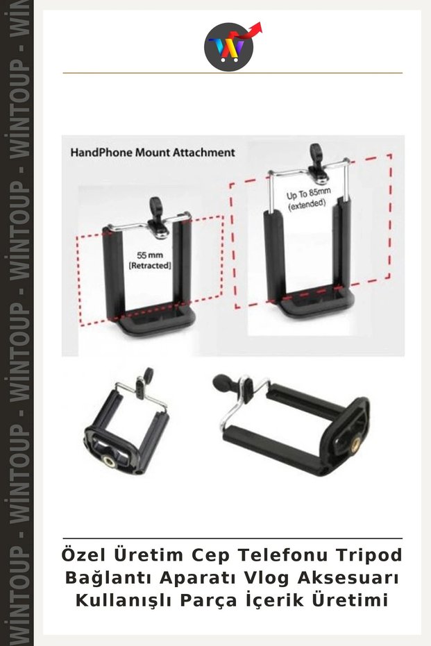 Custom-Made Cell Phone Tripod Mount, Vlog Accessory, Handy Tool for Content Creation