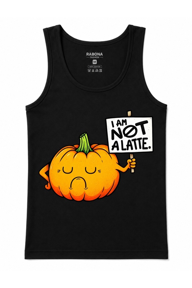I Am Not a Latte – Cute Pumpkin and Fun Fall-Themed Tank Top