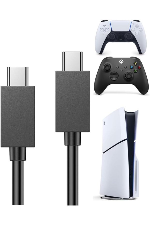 Charging Cable - Type C Input and Output for PS/Nintendo Switch Controller 2M Type C Charger Cord Co