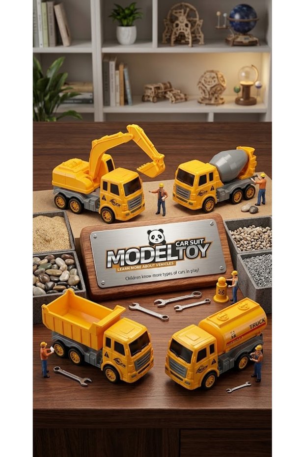 4-Piece Construction Vehicle and Truck Toy Set