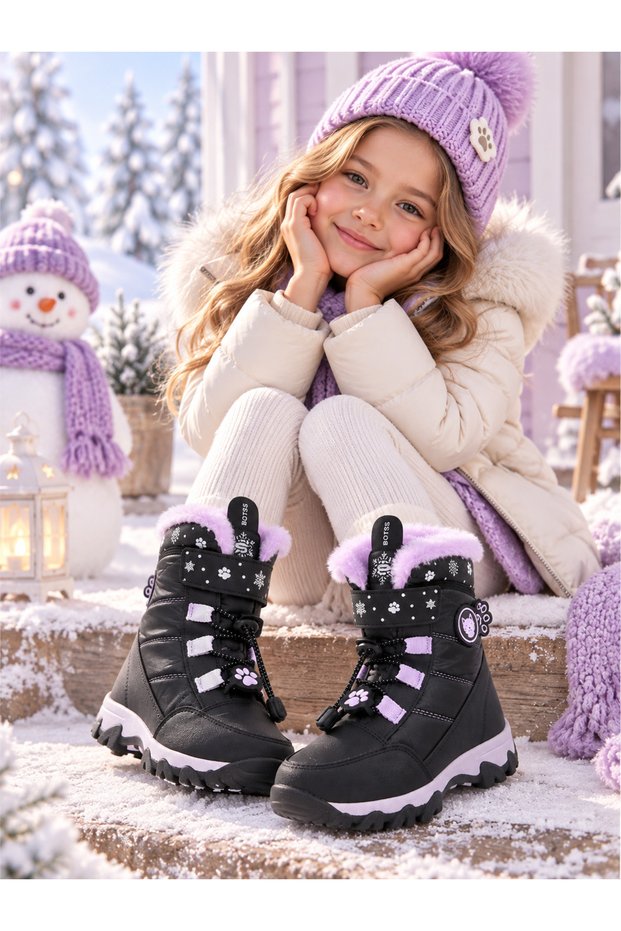 Children's Winter Platform Sole Mini Boots Comfortable Daily Model