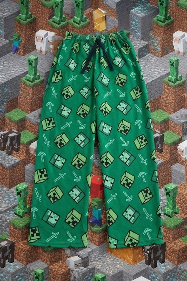 Green Pixel Character Y2K sweatpants