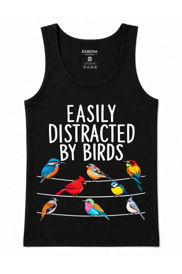 Easily Distracted by Birds – Colorful Birds and Birdwatching Tank Top