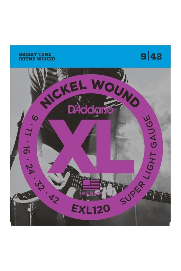 Daddario exl120 electric guitar strings (9-42)