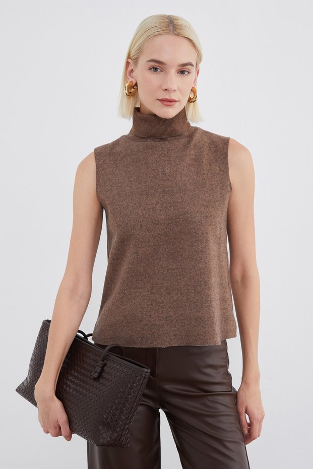 Turtleneck Thessaloniki Knitted Sleeveless Blouse
