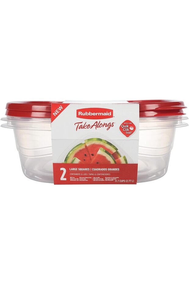 Food Storage Containers, Large 11.7 Cup, 2-Pack with Lids, BPA-Free Plastic, Stackable and Nesting S