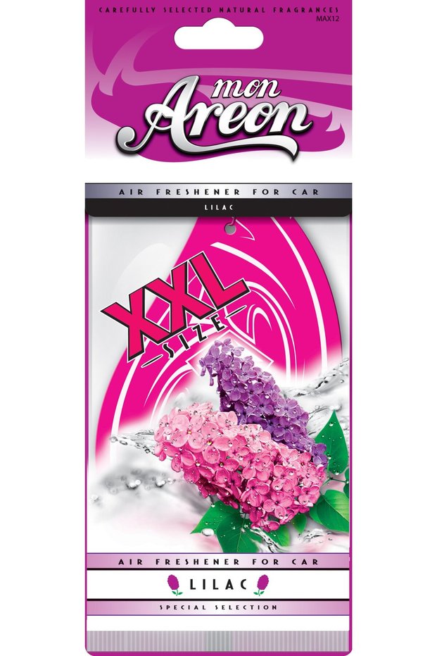 Mon XXL Hanging Car Air Freshener, Lilac Scent, Large Card