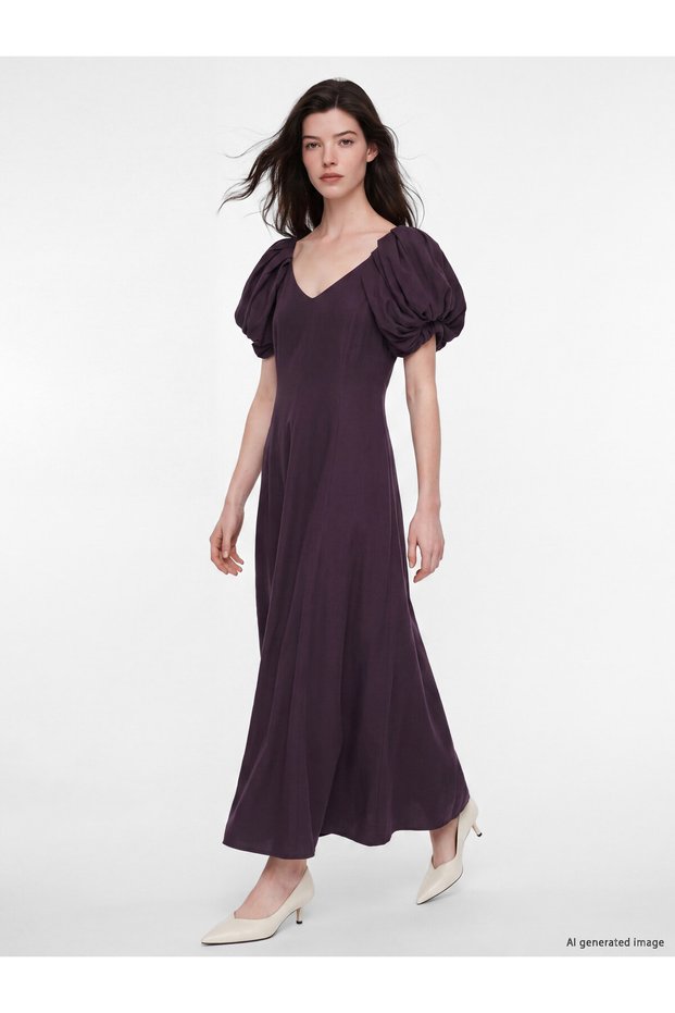 LCW Comfort Plum Voile Shift Dress, Featuring the ALITA CITY Touch