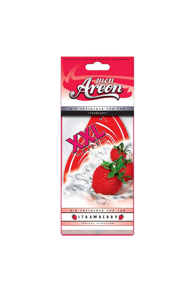 Mon XXL Hanging Car Air Freshener, Strawberry Scent, Large Card