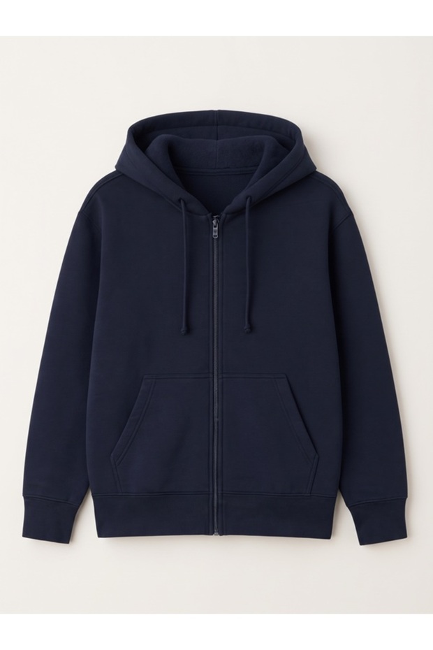 Unisex Zipper-Front Fleece-Lined Hooded Pilling-Resistant Oversized Winter Cardigan Hoodie Jacket