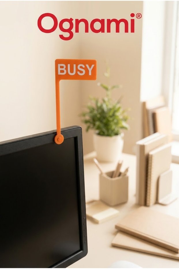 3D Busy Flag Monitor Status Indicator | Office Focus and Work Alert Device