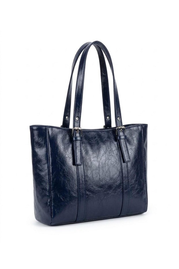 Large Women's Shoulder Bag with Adjustable Strap and Buckle Detail