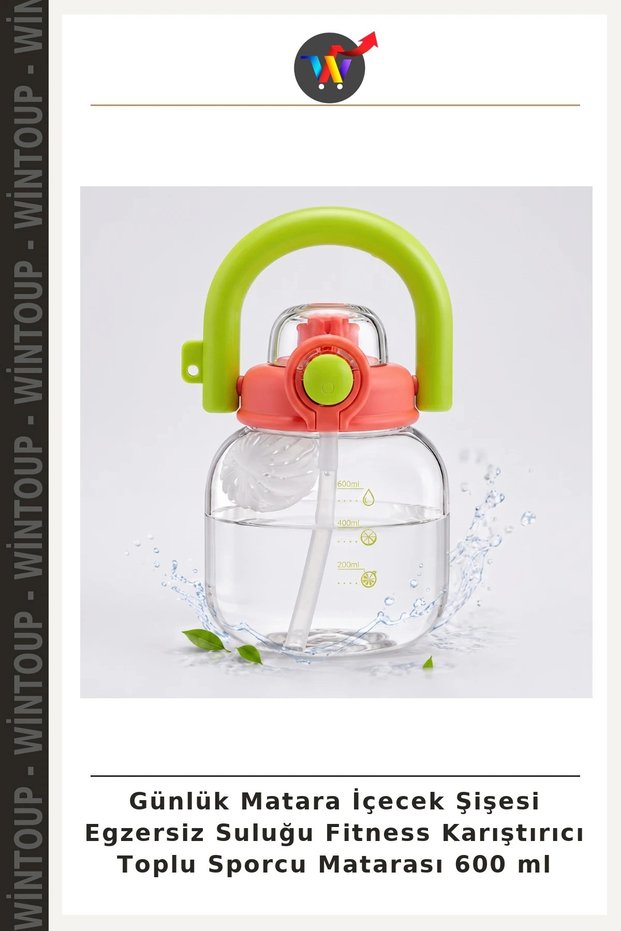 Daily Water Bottle, Sports Drink Bottle, Exercise Water Bottle, Fitness Shaker, Bulk Sports Water Bottle, 600 ml