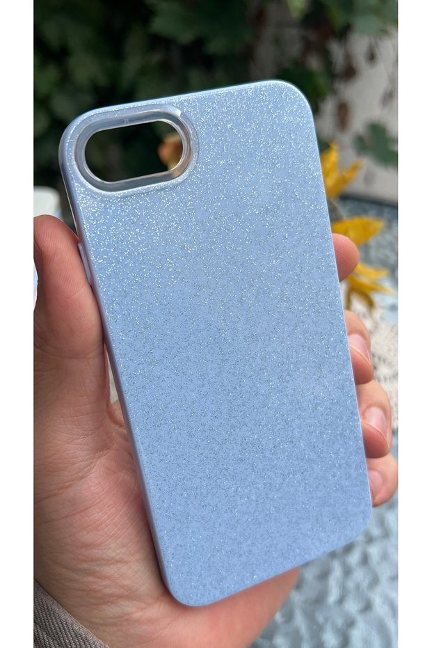 Compatible with iPhone 7, 8, and SE - Glittery Silicone Protective Case with SIM Card Slot