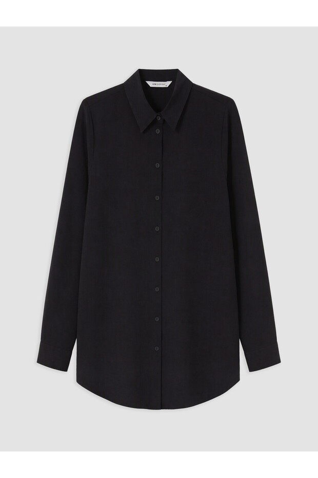 LCW EVERYDAY Black Gabardine Shirt-Tunic, Featuring the ALITA CITY Touch