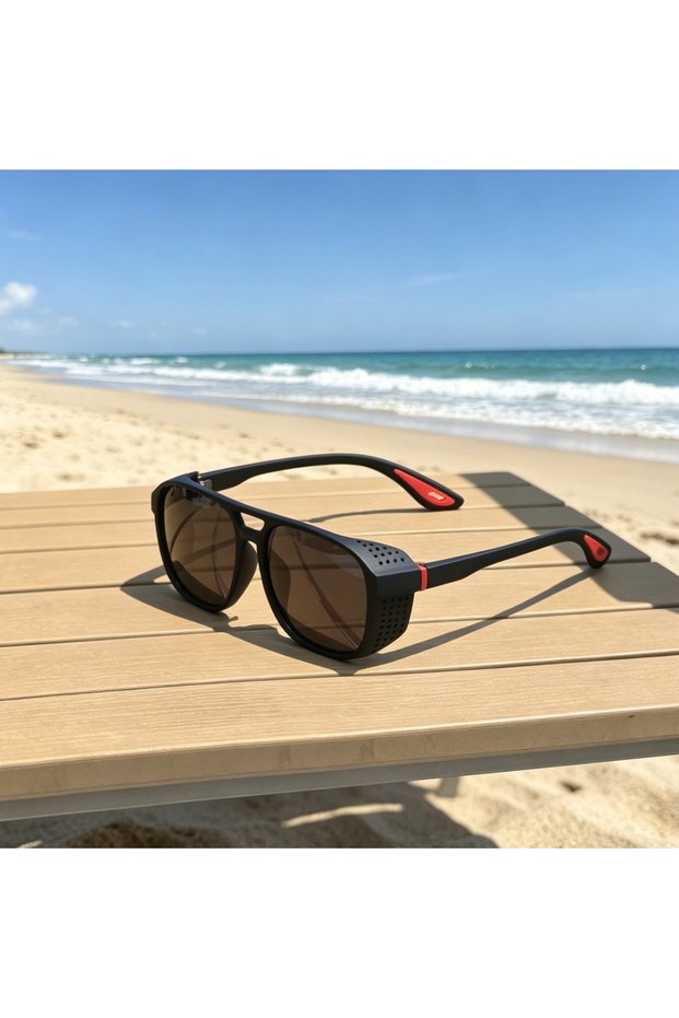 WHITE C2 Red Black Polarized UV400 Sports Sunglasses, Windproof Eyewear for Cycling Running Outdoor
