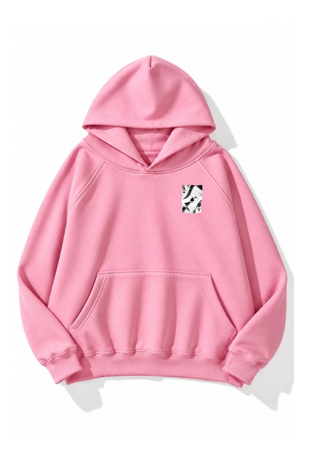 "As Kart" Printed Oversized Hooded Sweatshirt